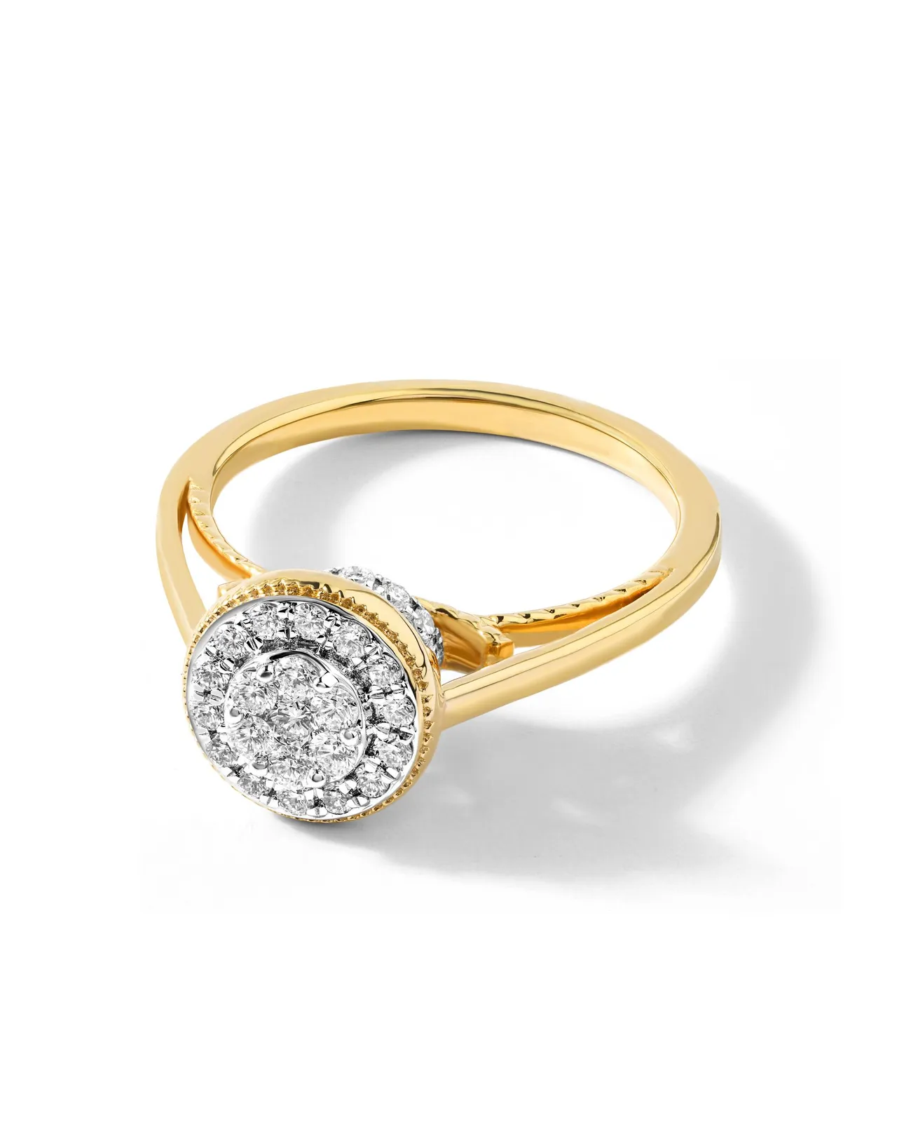 Close-up of a ring with a delicate setting