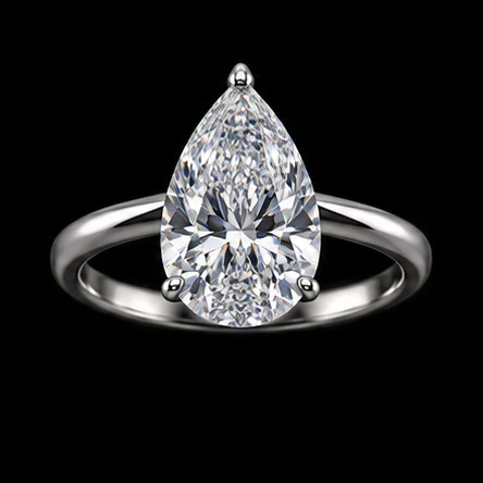 Illustrative pear stone ring