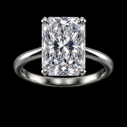 Illustrative radiant stone ring